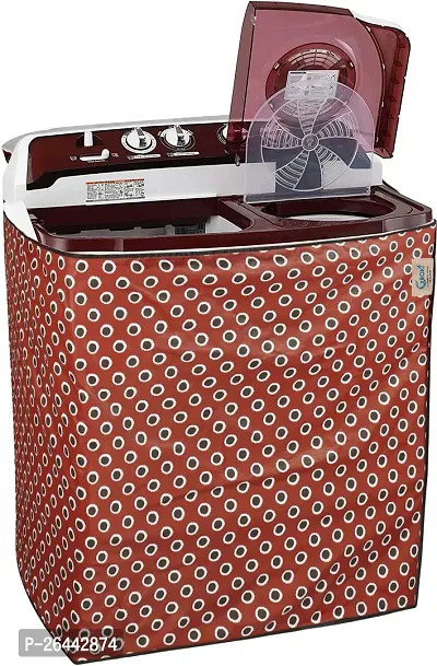 Fancy Semi-Automatic Washing Machine Cover(Width: 81 Cm, Maroon)-thumb0