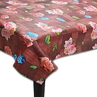 Fancy Floral 6 Seater Table Cover(Maroon, Pvc)-thumb1