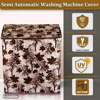 Fancy Semi-Automatic Washing Machine Cover(Width: 54 Cm, Brown)-thumb3