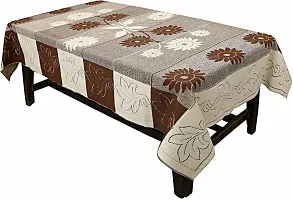 Fancy Floral 4 Seater Table Cover(Brown, Beige, Cotton)-thumb2