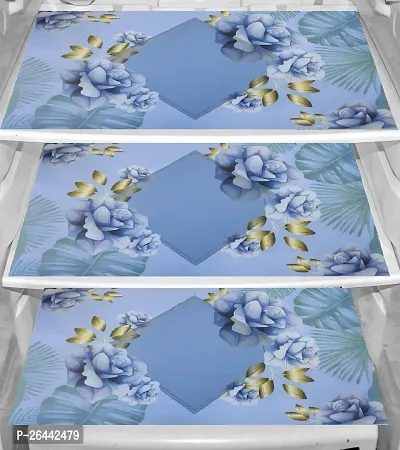 Fancy Refrigerator Cover(Width: 53 Cm, Blue)-thumb3