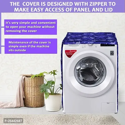 Fancy Front Loading Washing Machine Cover(Width: 58 Cm, Blue)-thumb3