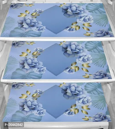 Fancy Refrigerator Cover(Width: 53 Cm, Blue)-thumb3