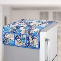 Fancy Refrigerator Cover(Width: 53 Cm, Blue)-thumb1