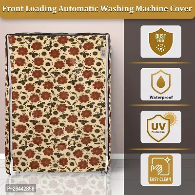 Fancy Front Loading Washing Machine Cover(Width: 61 Cm, Yellow And Red)-thumb2