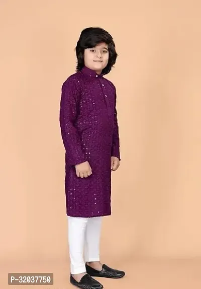 Latest Stylish Rayon Self Pattern Kurta Set for Boys-thumb0