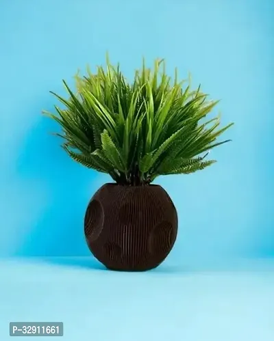 Artificial Brown Moon Pot with Bigleaf Flower for Home Decor  JJ Plastic-thumb0