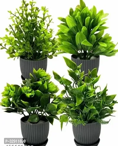 4 Packs Fake Plants Small Mini Artificial Plants Indoor For Home Farmhouse Bathroom Shelf Decor Height  17Cm Black  Plastic