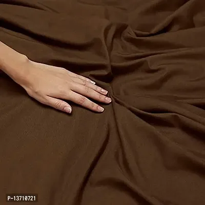 DECOREZA Solid Bedsheet 140 GSM Microfiber 144 Tc Only Single Bedsheet Not Pillow Covers- (Without Pillow Brown-JI, Without Pillow Bedsheet)-thumb0