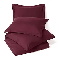 AVESARDO - Home Super Solid 144 TC Microfiber Double King Bedsheet with 2 Pillow Cover (Wine, King)-thumb2