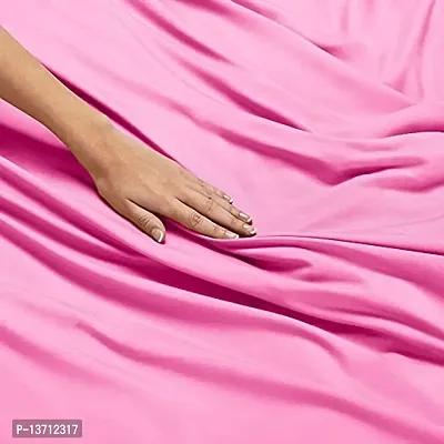 DECOREZA Solid Bedsheet 140 GSM Microfiber 144 Tc Only Single Bedsheet Not Pillow Covers- (Without Pillow Pink-JI, Without Pillow Bedsheet)