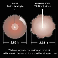 Woman Silicone Pasties, Adhesive Bra Reusable 4 Pair Invisible Silicone Nipple Cover-thumb1