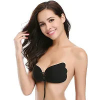 Zacca Women Silicone Push-Up Bra (Pack of 2) (Beige & Black_A/D)-thumb1