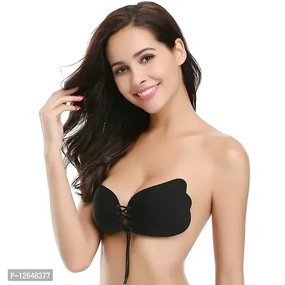 Zacca Women Silicone Push-Up Bra (Pack of 2) (Beige & Black_A/D)-thumb2