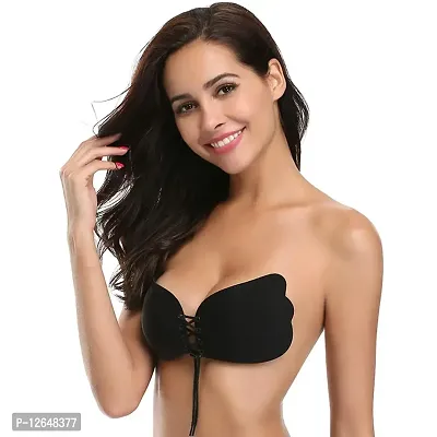 Zacca Women Silicone Push-Up Bra (Pack of 2) (Beige & Black_A/D)-thumb4