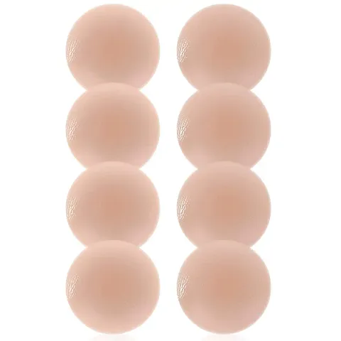 Woman Silicone Pasties, Adhesive Bra Reusable 4 Pair Invisible Silicone Nipple Cover