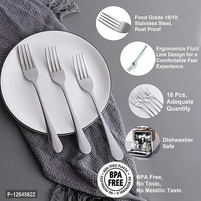 Dinner Forks,Set of 16 Top Food Grade Stainless Steel Silverware Forks,Table Forks,Flatware Forks,8 Inches,Mirror Finish & Dishwasher Safe,Use for Home,Kitchen or Restaurant-thumb3