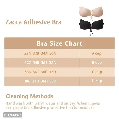 Zacca Women Silicone Push-Up Bra (Pack of 2) (Beige & Black_A/D)-thumb5