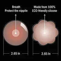 Prime Cart Silicone Nipple Cover Bra Pad Womens Adhesive Reusable Nipple Pads - Pasties Silicone - Thin Silicone Nipple Cover Pasties. Free-Size |2 Pair| Pink-thumb3