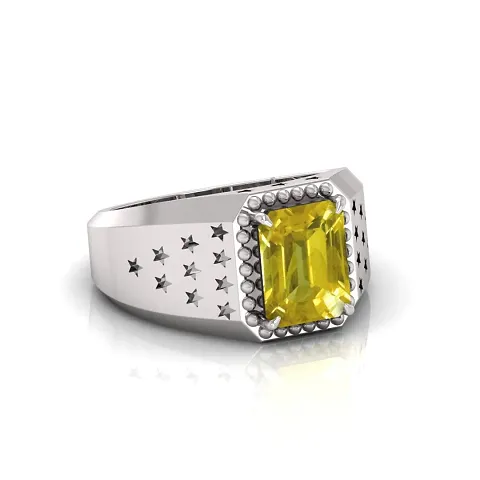 Fancy Silver Crystal Brass Ring For Women