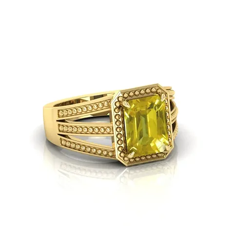 Fancy Golden Crystal Brass Ring For Women