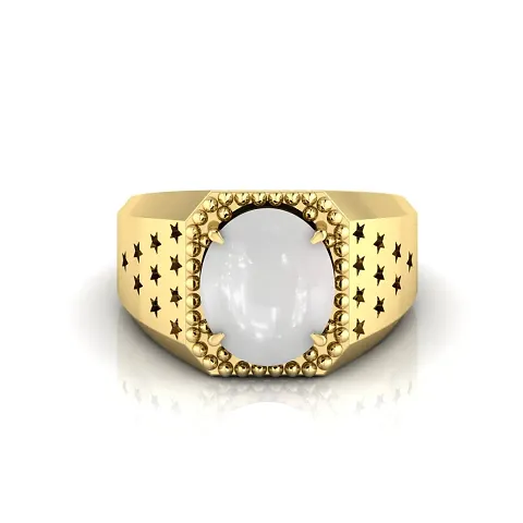 Ravishing Artificial Stone Crystal Brass Gold Ring For Women