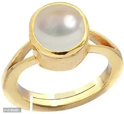 7.25 Ratti Natural Pearl Moti Ring For Men  Women With Lab Report-thumb0