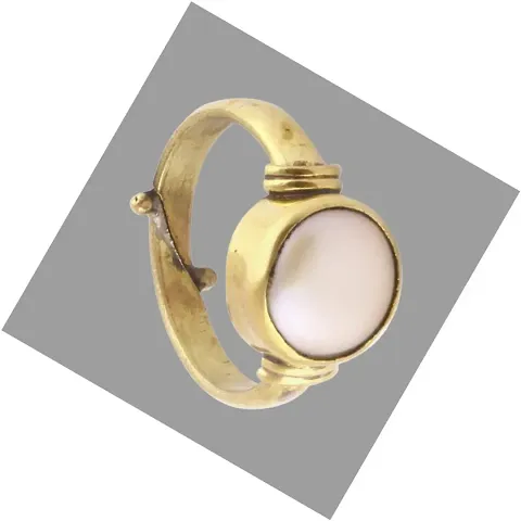 Stylish Brass Pearl Ring For Men