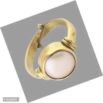 Gemstone Mart 7.25 Ratti 100% Certified Natural Pearl Gemstone Original Certified moti Adjustable panchhdhaatu Ring for Men and Women