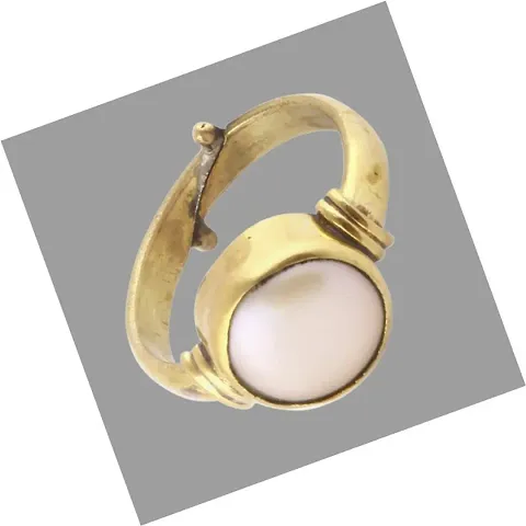 Gemstone Mart 7.25 Ratti 100% Certified Pearl Gemstone Certified moti Adjustable panchhdhaatu Ring for Men and Women