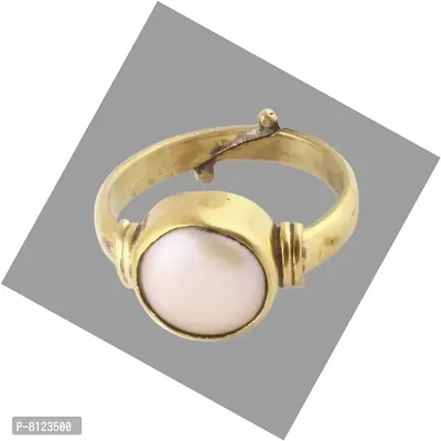 Gemstone Mart 9.25 Ratti 100% Certified Natural Pearl Gemstone Original Certified moti Adjustable panchhdhaatu Ring for Men and Women