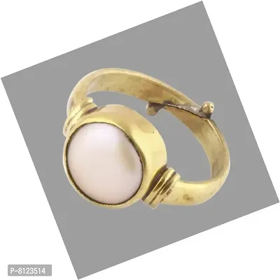 Gemstone Mart 11.25 Ratti 100% Certified Natural Pearl Gemstone Original Certified moti Adjustable panchhdhaatu Ring for Men and Women