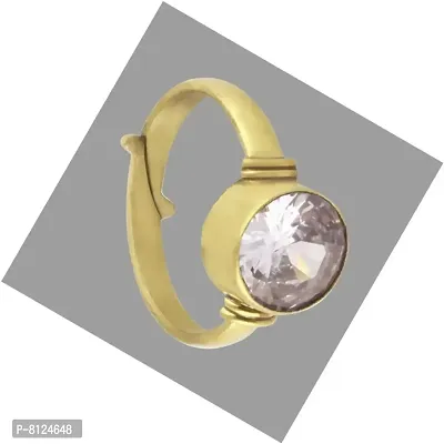 5.25 Ratti Zircon Ring Diamond Ring American Diamond Zircon Stone Gold Plated Metal Adjustable Ring for Men and Wome5