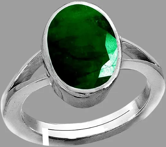 7.25 Ratti EMERALD Gemstone Certified Panna Adjustable panchhdhaatu Ring for Men and Women