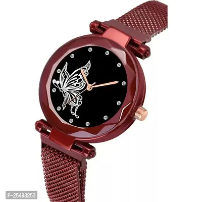 Yolako Red Megnet Analog Women and Girls Watch-thumb3