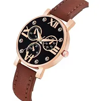 Yolako Meena Dial Rz Cash Brown Leather Analog Women and Girls Watch-thumb2