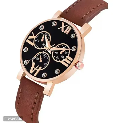 Yolako Meena Dial Rz Cash Brown Leather Analog Women and Girls Watch-thumb3