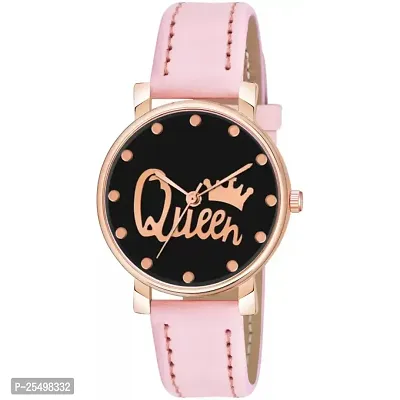 Yolako Queen Dial Rz Cash Pink Leather Analog Women and Girls Watch-thumb2