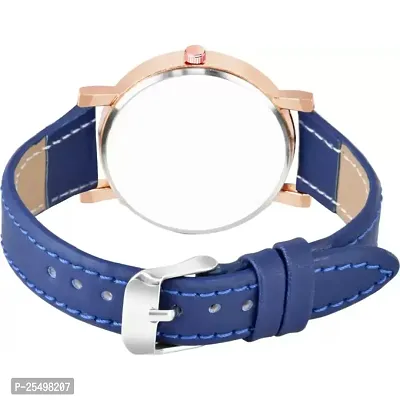 Yolako Blue Round Leather Belt Analog Women and Girls Watch-thumb4