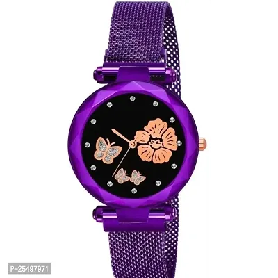 Yolako Purple Megnet Belt Bty Dial Purple Girls and Women Analog Watch-thumb2