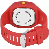 Yolako Red New Crono Square PU Men and  kids Watch-thumb3