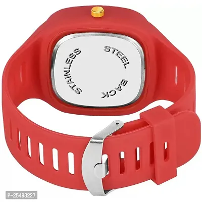 Yolako Red New Crono Square PU Men and  kids Watch-thumb4