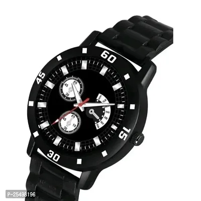 Yolako Black Crono new Dial Cash Bumper Pu Men Analog Men And Boys Watch-thumb2