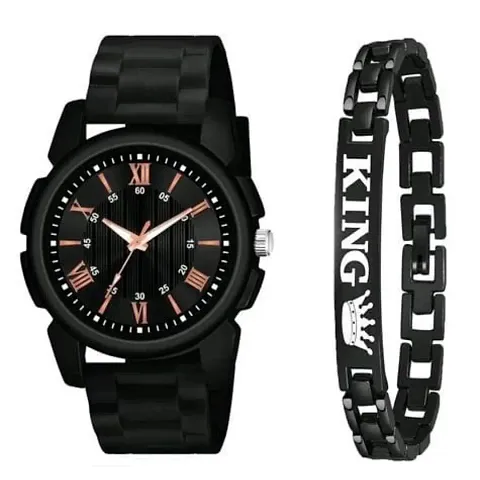 Trendy Roman Pu And King Bracelet Men Watch