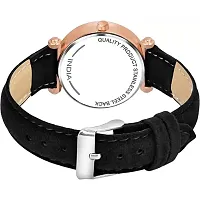 Yolako Black Birds Dial Black Leather Belt Analog Women and Girls Watch-thumb2