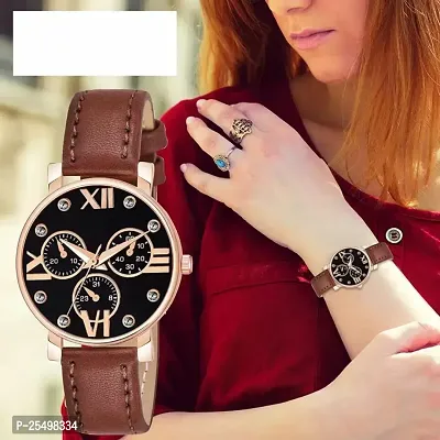 Yolako Meena Dial Rz Cash Brown Leather Analog Women and Girls Watch-thumb2