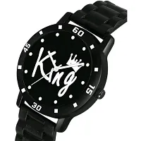 Yolako King Black Dial Bumpper Pu Black Belt Men and Boy Watch-thumb2