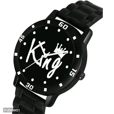 Yolako King Black Dial Bumpper Pu Black Belt Men and Boy Watch-thumb3