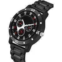 Yolako Black Crono Dial Bumpper Pu Black Belt Men and Boy Watch-thumb2