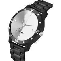 Yolako Silver line Dial Bumpper Pu Black Belt Men and Boy Watch-thumb2